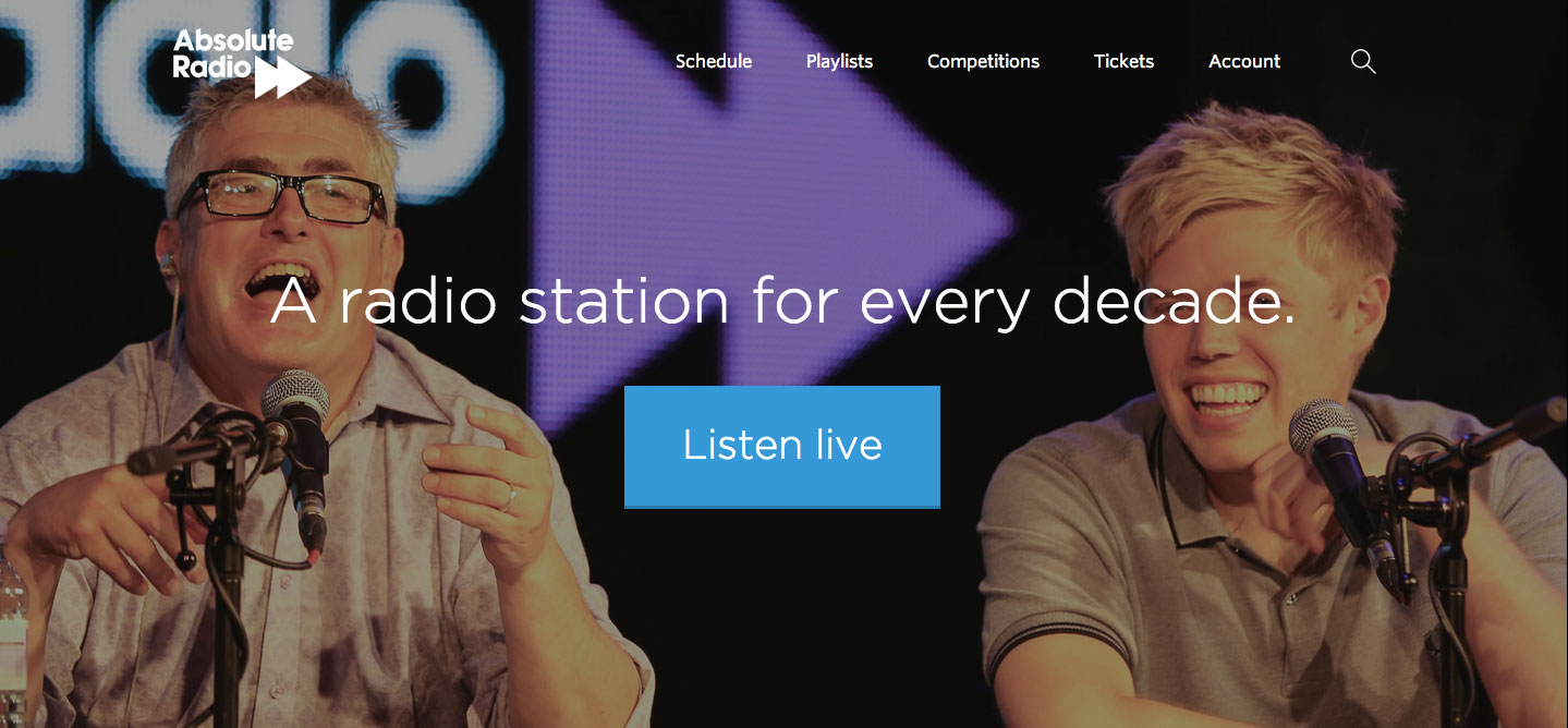 Absolute Radio's Website and Radio's Business Model